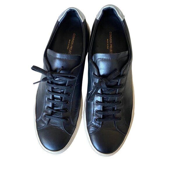 Common Projects‎ Achilles Black Leather Sneakers Women's Sz 41 Designer Luxury - Picture 6 of 10